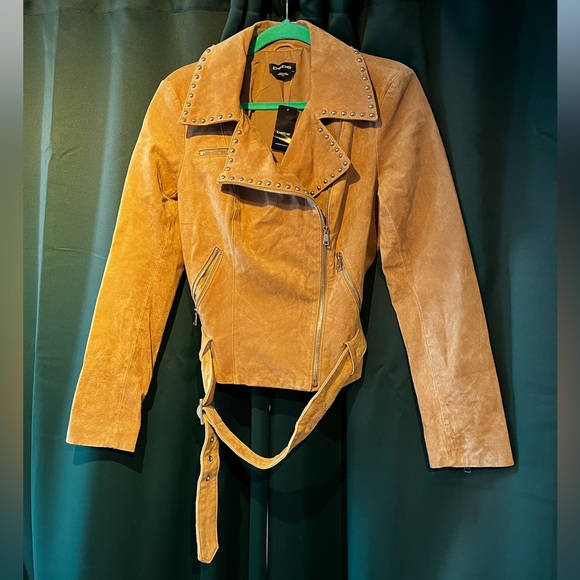Bebe Suede Biker Jacket - Picture 1 of 3